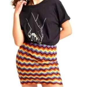New Target Pride Rainbow Chevron Woven Pull-On Skirt NWT Plus Size 2XL XXL